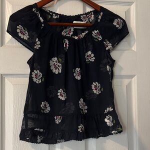 Abercrombie & Fitch Navy Floral Top
